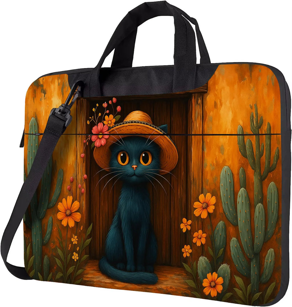 Cute Black Cat Laptop Bag